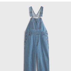 Classic Denim Abercrombie Overalls in Medium Blue
